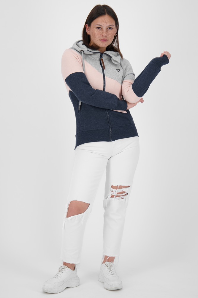 AlifeKickinDamenSteffiAKASweatjacketMarineMelange-2XL