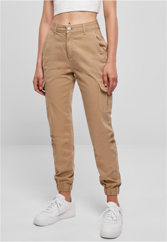 UrbanClassicsDamenHoseLadiesHighWaistCargoPantsUnionbeige-26
