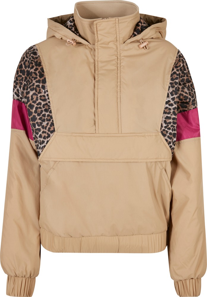 UrbanClassicsDamenJackeLadiesAopMixedPullOverJacketUnionbeigeDarkleoW-3XL