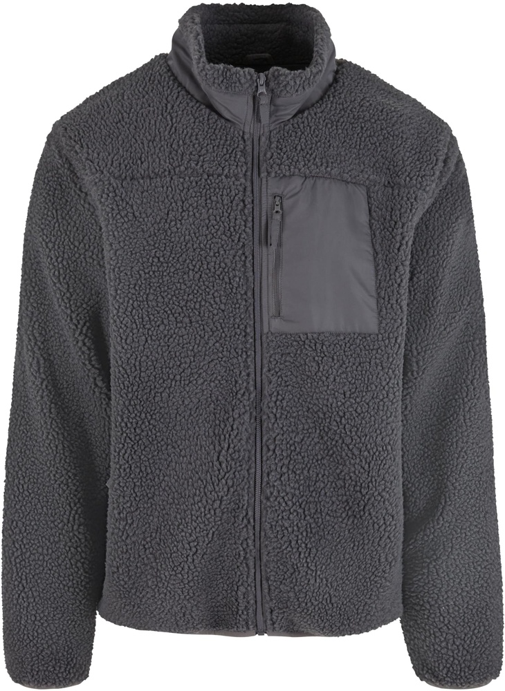 UrbanClassicsTeddyJacketWithStandUpCollarTB7260Cloudgrey-3XL