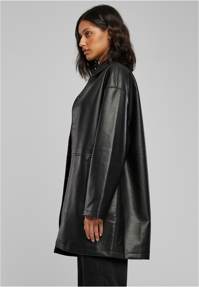 UrbanClassicsDamenMantelLadiesFauxLeatherCoat