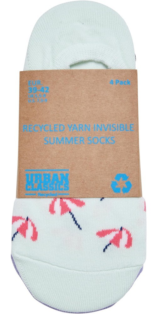 UrbanClassicsRecycledYarnInvisibleSummerSocks4-PackMulticolor