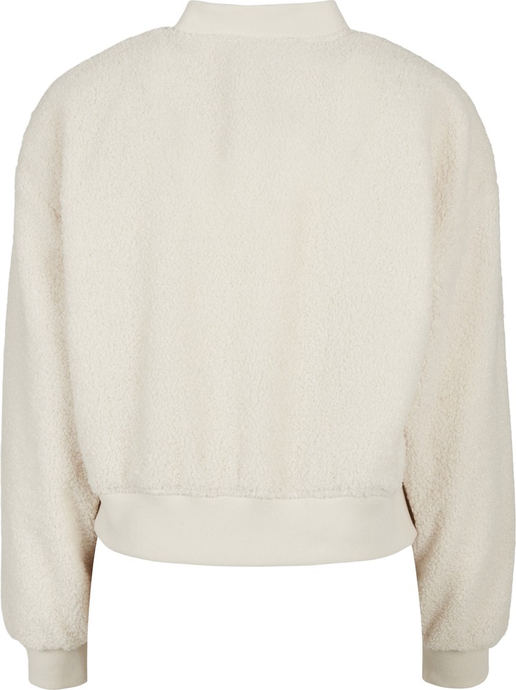 UrbanClassicsDamenLadiesOversizedSherpaBomberJacketWhitesand-3XL