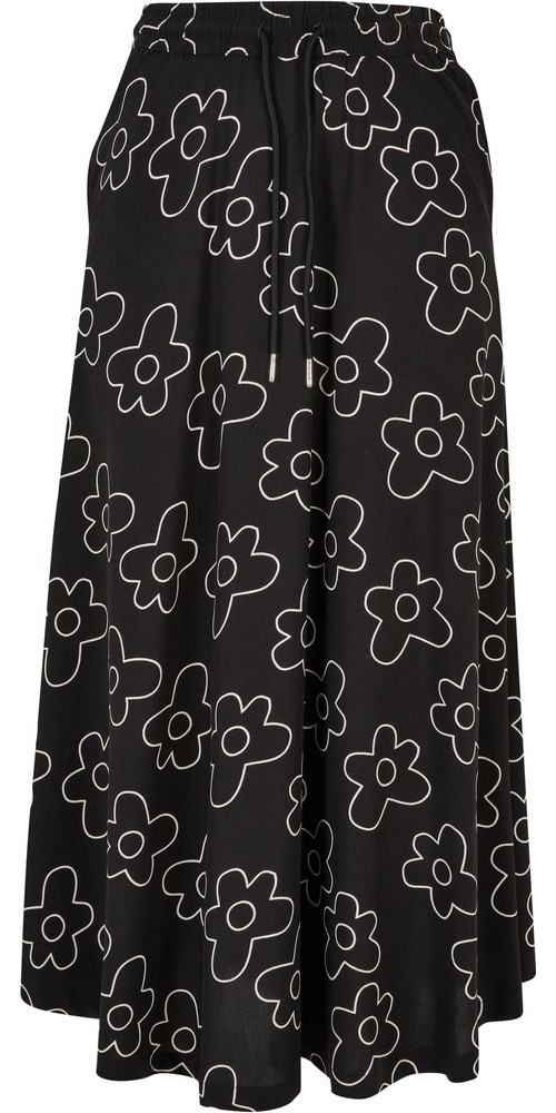 UrbanClassicsDamenLadiesViscoseMidiSkirtBlackflower-3XL