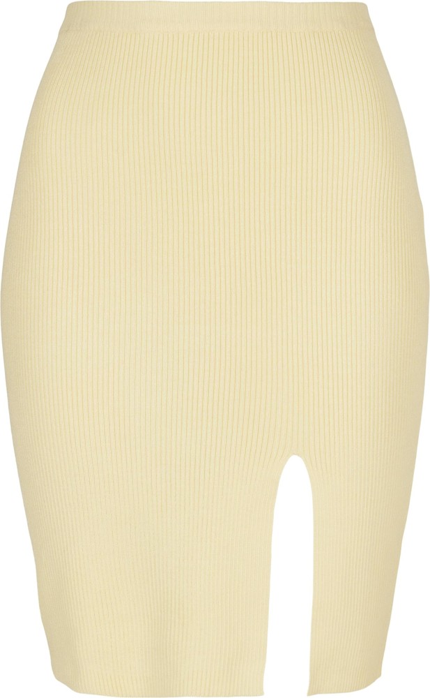 UrbanClassicsDamenLadiesRibKnitSkirtSoftyellow-3XL