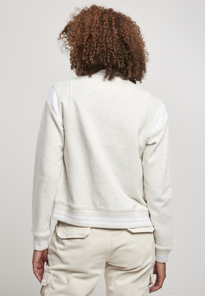 UrbanClassicsDamenJackeLadiesInsetCollegeSweatJacketLightgreyWhite-3XL