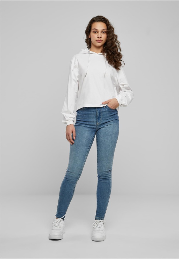 UrbanClassicsDamenLadiesHeavyShortHoodyWhite-L