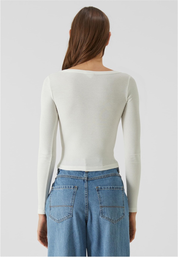 UrbanClassicsDamenLadiesOrganicRibJerseyWideNeckLongsleeveTB7147Offwhite-3XL