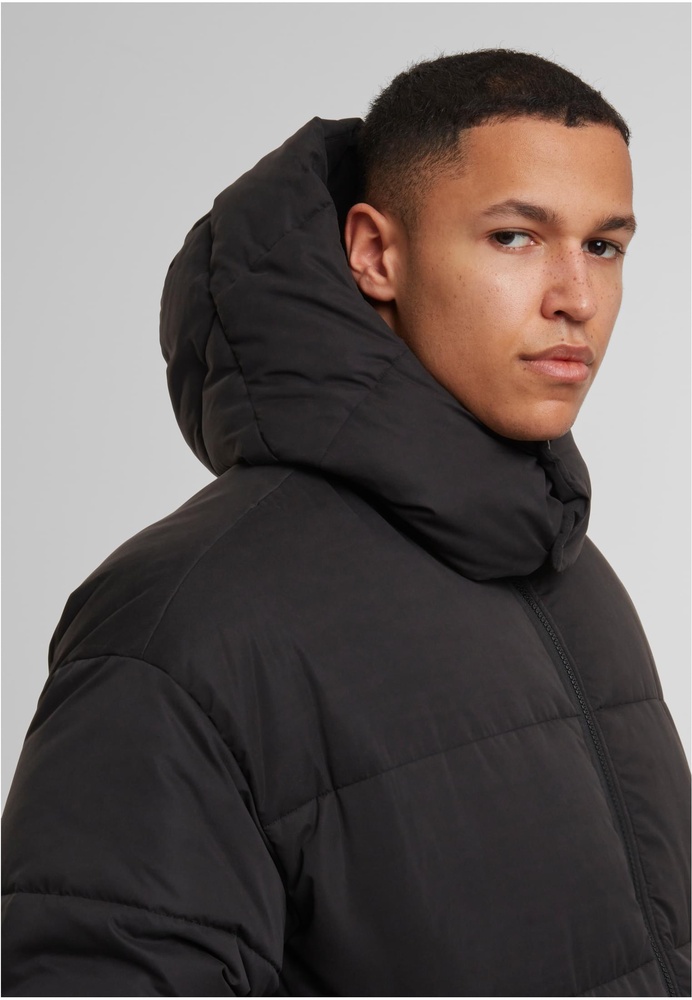 UrbanClassicsSteppjackePufferJacketWithFlapHoodTB8027Black-3XL
