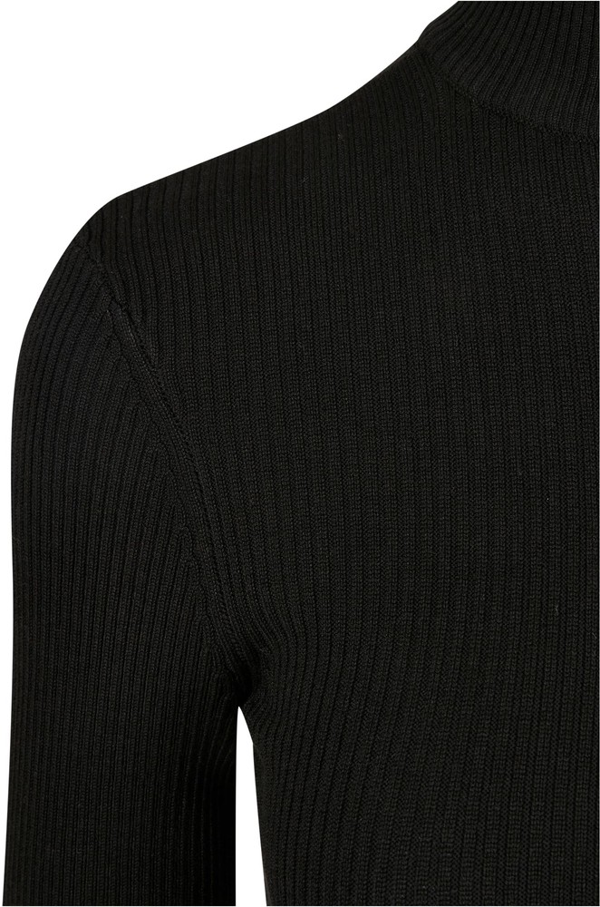 UrbanClassicsDamenStrickjackeLadiesCroppedRibKnitZipCardiganBlack