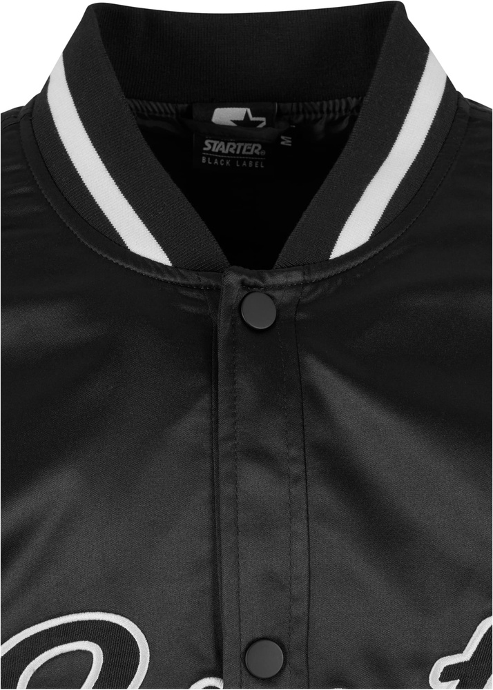 StarterBlackLabelJackeStarterSatinCollegeJacketST380Black-L