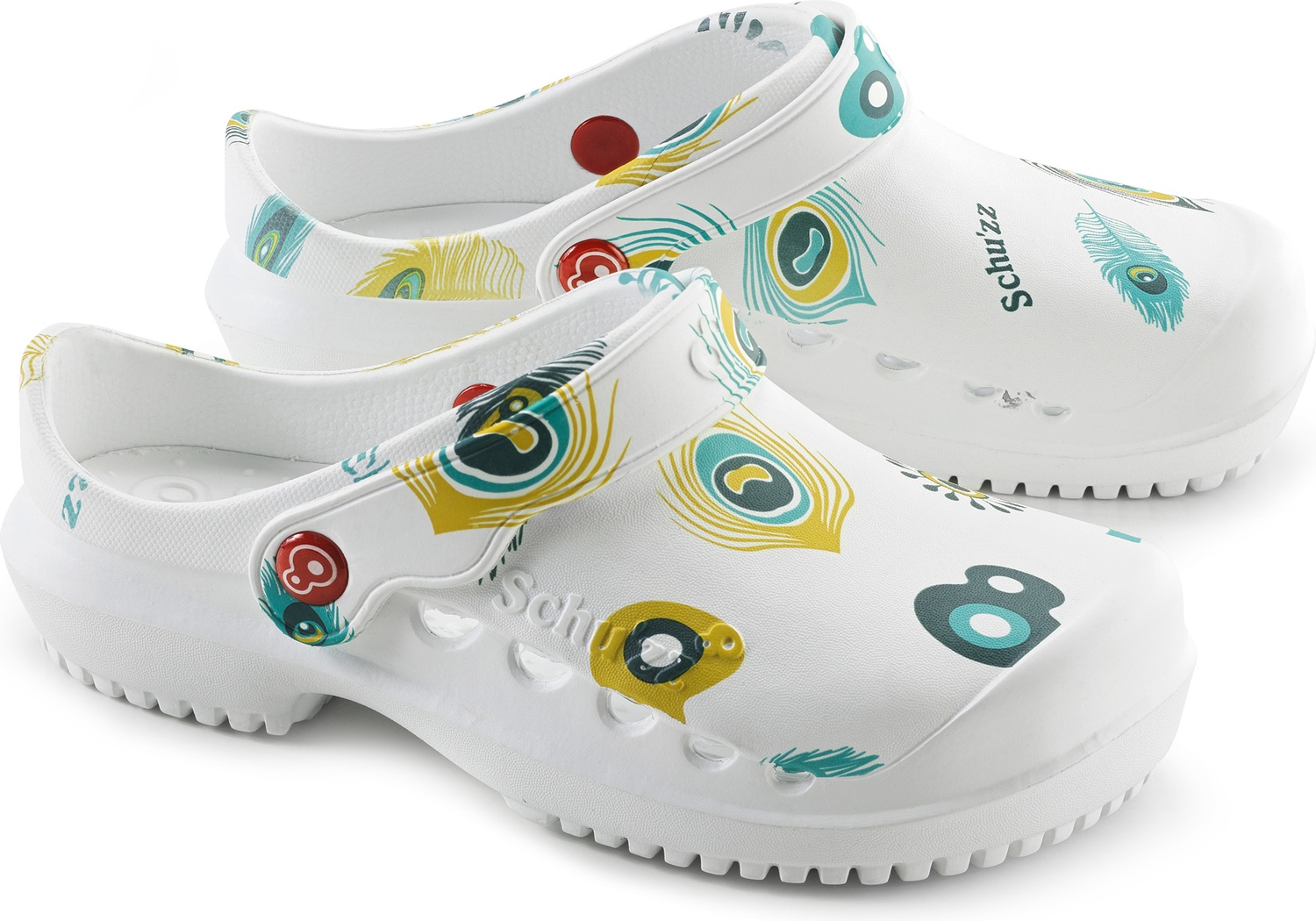 SchuzzSchuzzDamenClogBerufsschuhePROTECFemmeimprimPlumedepaonMulticolor-36