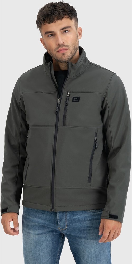 VintageIndustriesFunktionsjackeRenzoSoftshellJacketDarkOlive-S