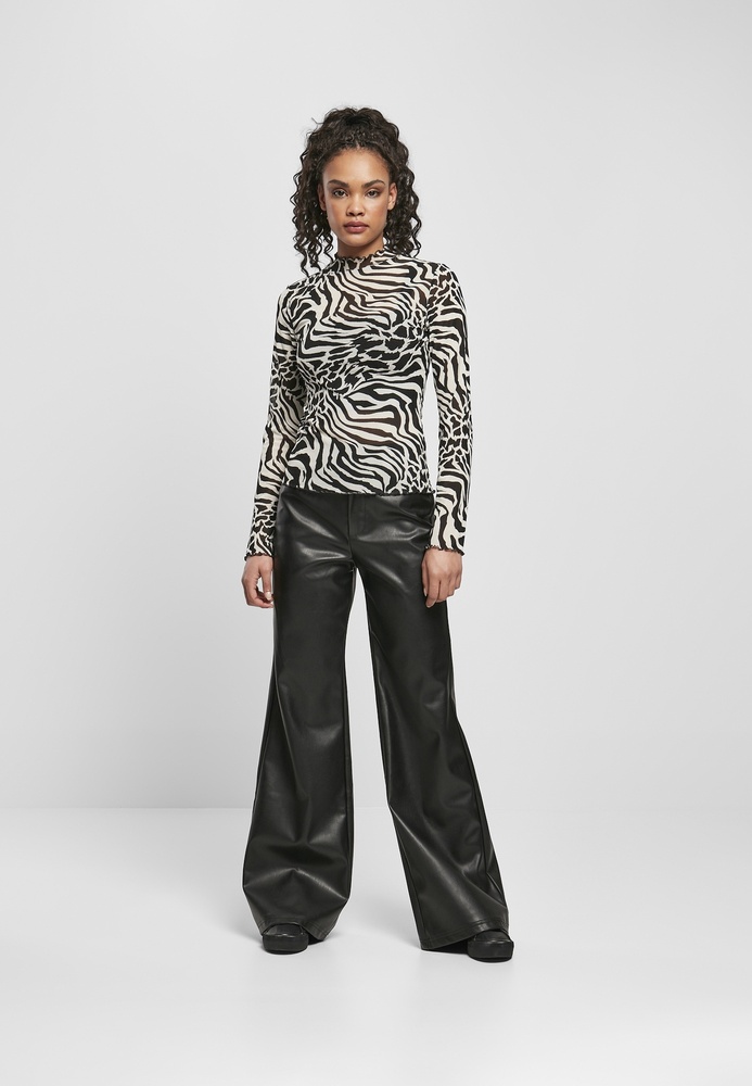 UrbanClassicsDamenLongsleeveLadiesAOPMeshTurtleneckLongsleeveAsphaltBlack-3XL