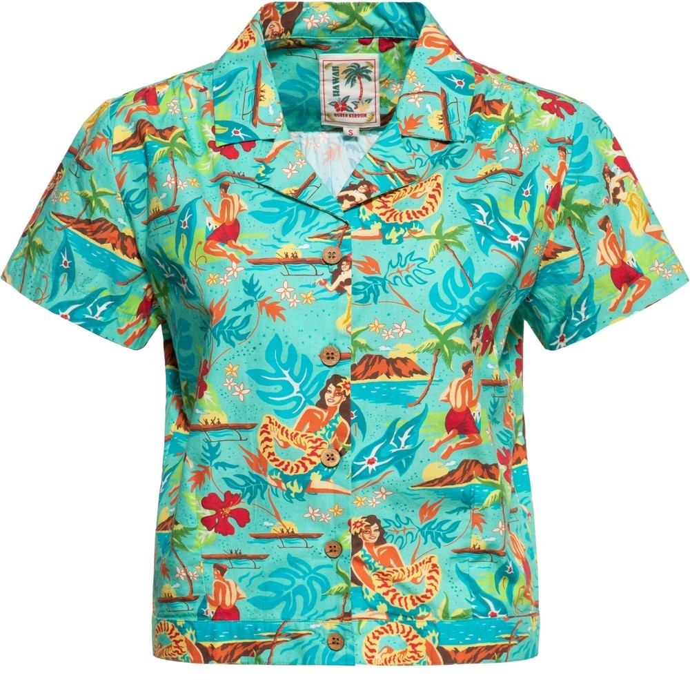 QueenKerosinDamenKurzarmBluse