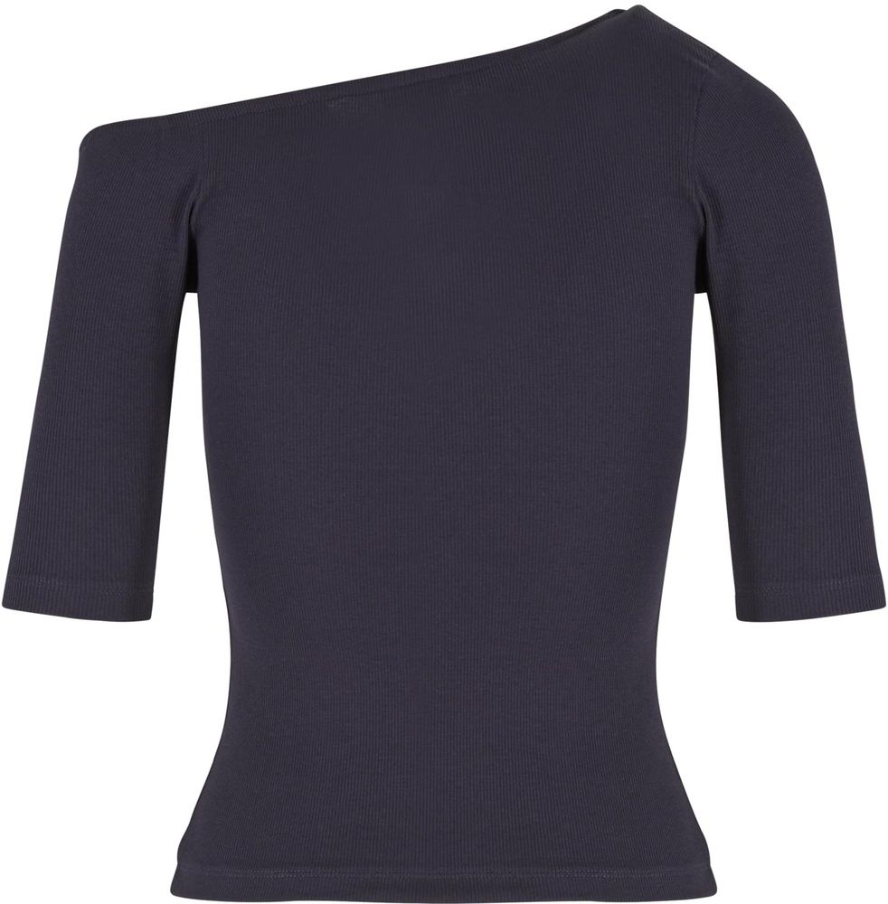 UrbanClassicsDamenLadiesOrganicAsymmetricRibTeeTB7096Navy-3XL