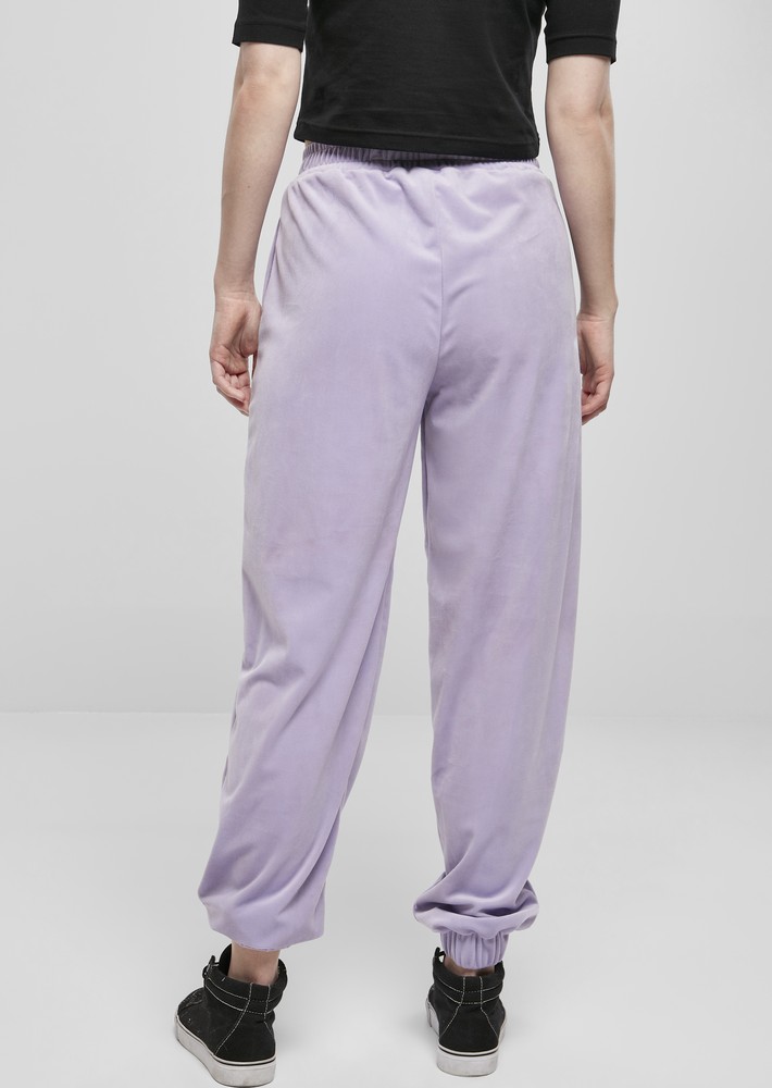 UrbanClassicsDamenLadiesHighWaistBallonVelvetSweatPantsLavender-3XL