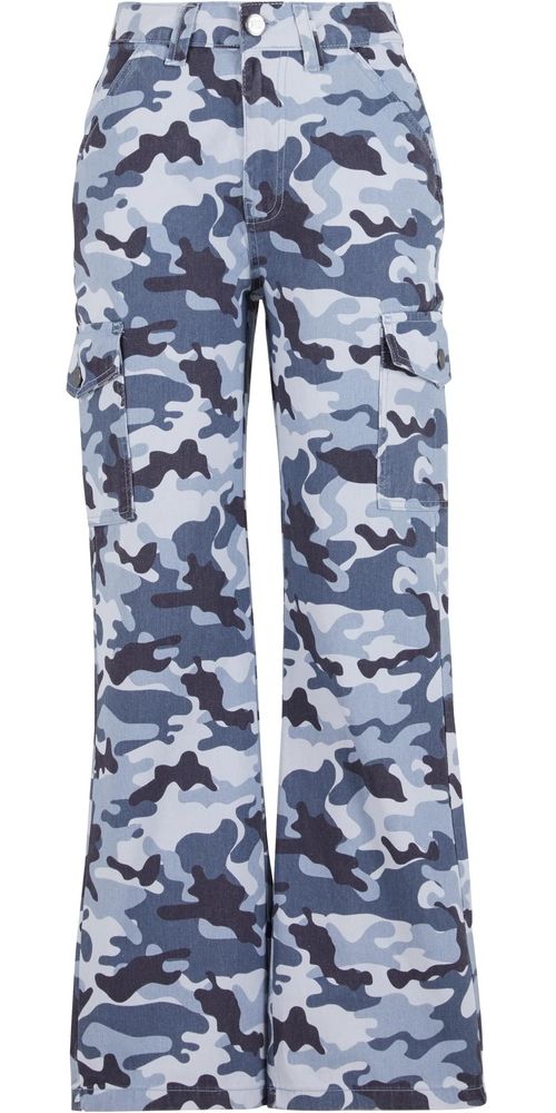 DEFDamenJeanshoseStraightFitJeansDFLJS197BlueCamo-L