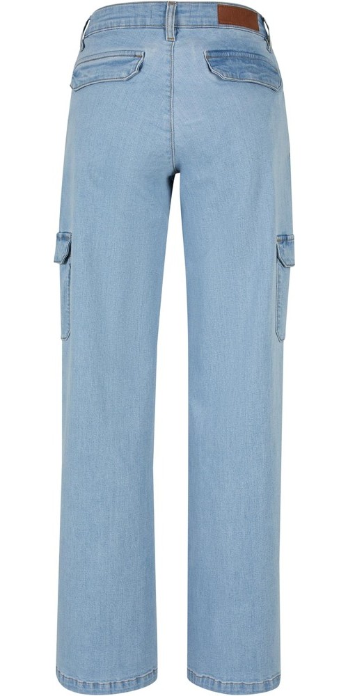 UrbanClassicsDamenHoseLadiesHighWaistStraightDenimCargoPantsLighterWashed-26