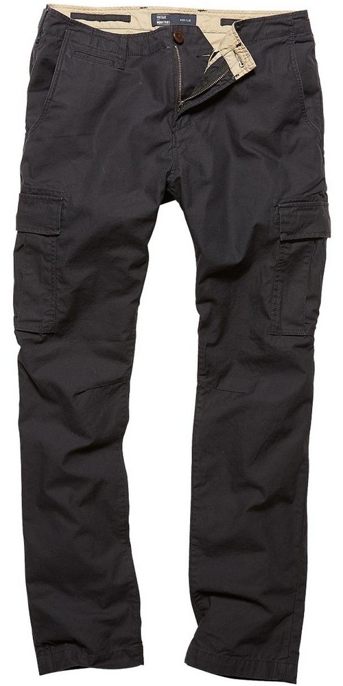 VintageIndustriesSlimfitCargohoseMallowPantsOffBlack