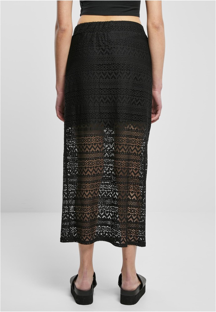 UrbanClassicsDamenLadiesStretchCrochetLaceMidiSkirt
