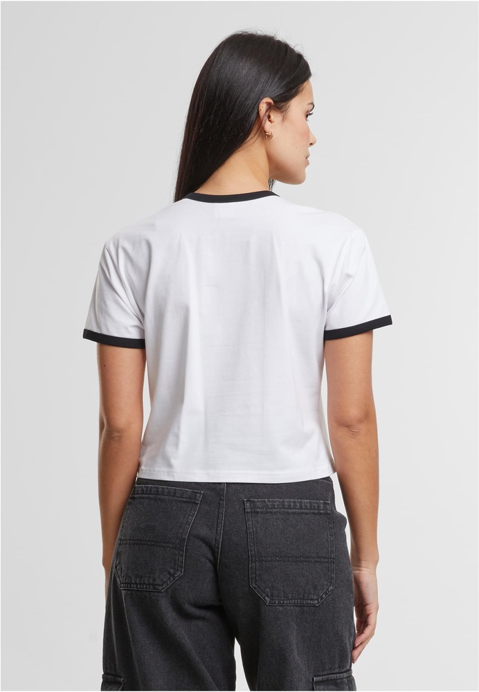 UrbanClassicsDamenLadiesContrastRetroT-ShirtTB7492WhiteBlack-3XL