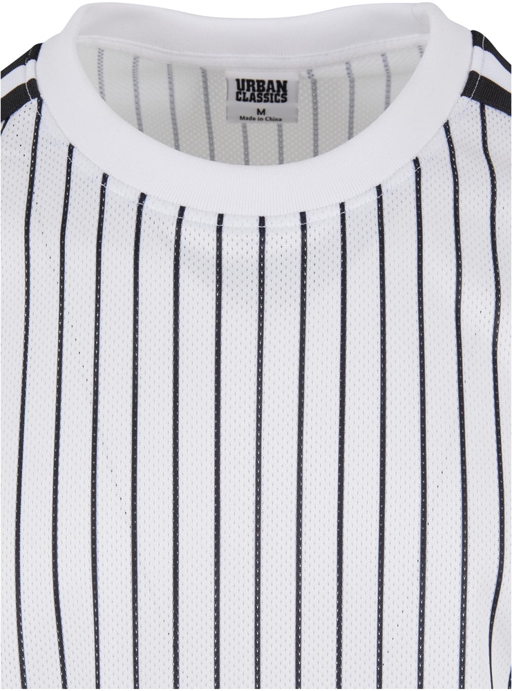 UrbanClassicsT-ShirtOversizedStripedMeshTeeTB6680WhiteBlack-3XL