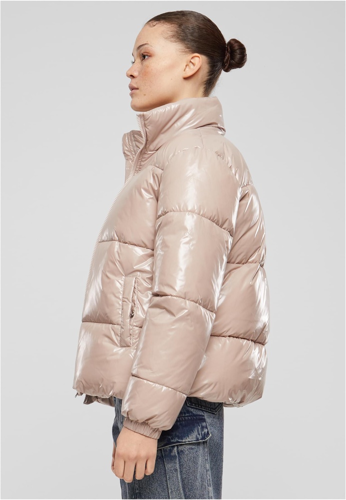 UrbanClassicsDamenSteppjackeLadiesRecycledShortShinyPufferJacketTB7003Duskrose-3XL