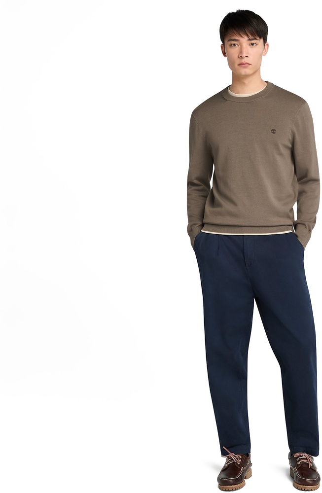 TimberlandPulloverSweatshirtJohnsRiverCottonCrewNeckSweaterTB0A2BSCChocolateChip-L