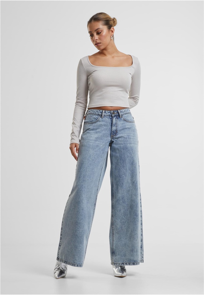 UrbanClassicsDamenLadiesGlitterSquareNeckLongsleeveTB6996