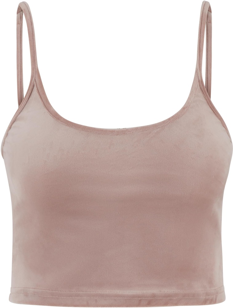 UrbanClassicsDamenLadiesShortVelvetTopTB7115Duskrose-3XL