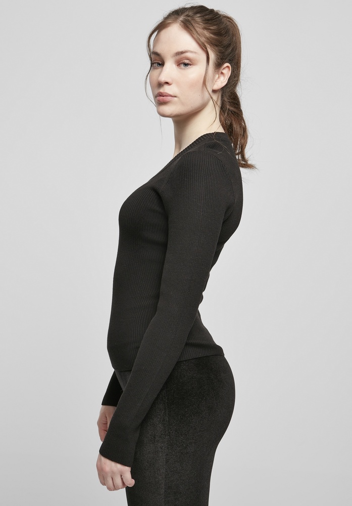 UrbanClassicsDamenSweatshirtLadiesWideNecklineSweaterBlack