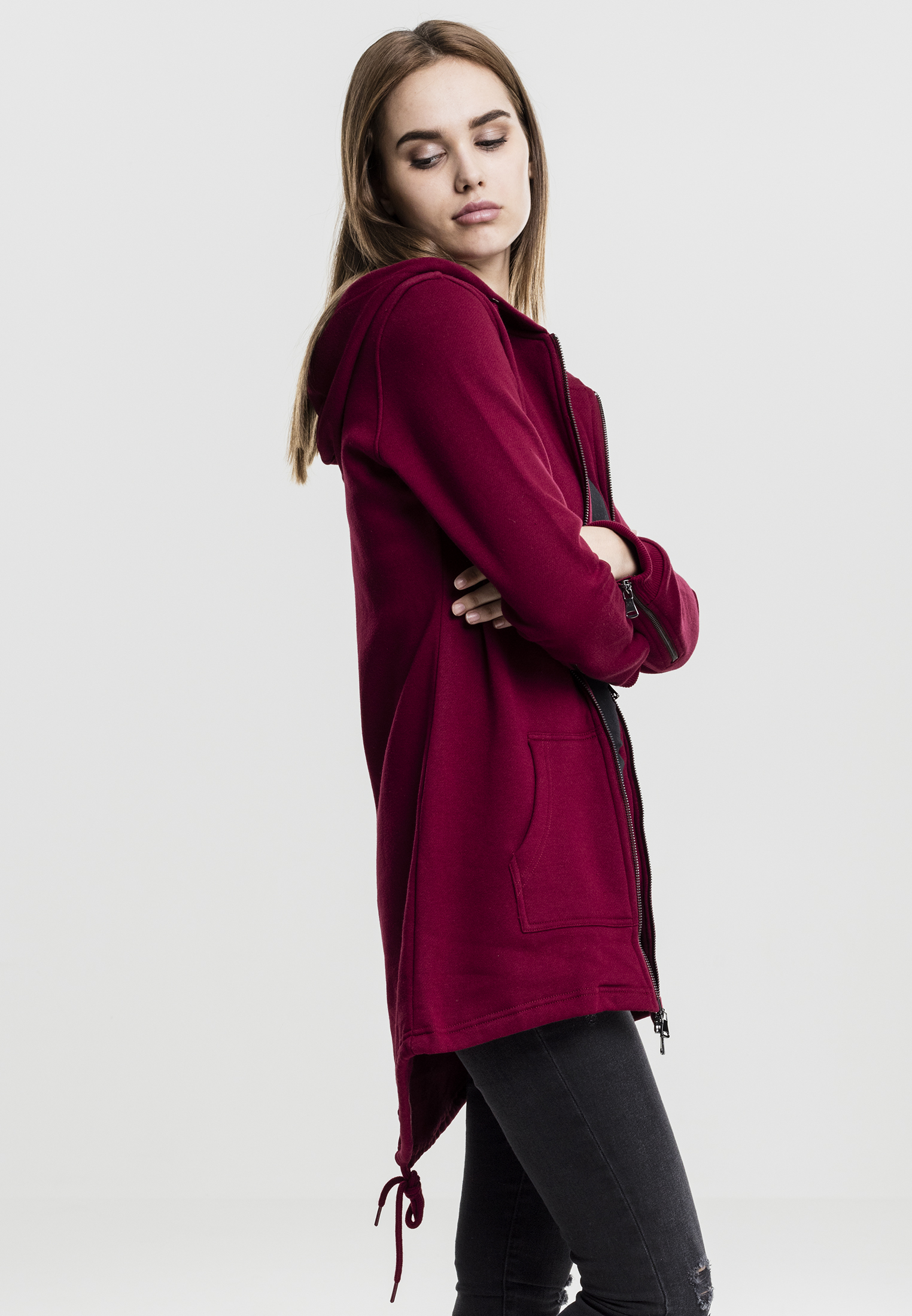 UrbanClassicsDamenHoodieLadiesSweatParkaBurgundy-L