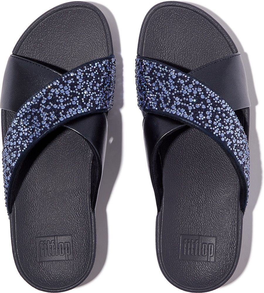 FitFlopDamenSandalenLuluCrystal-MixMetallicCrossSlidesJE2