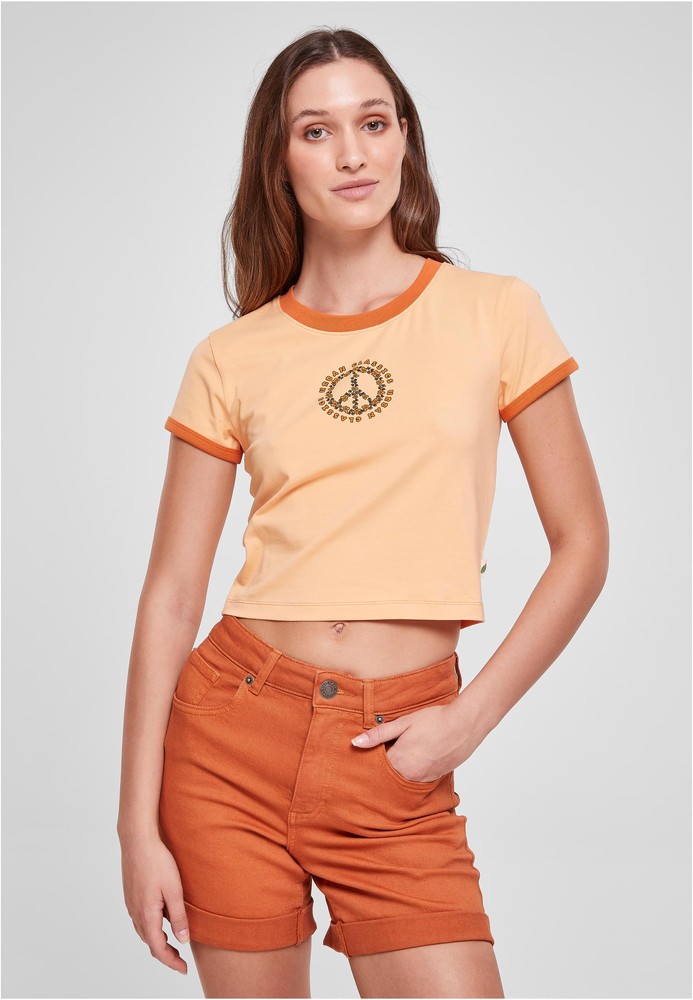 UrbanClassicsDamenT-ShirtLadiesStretchJerseyCroppedTeePaleorange-3XL